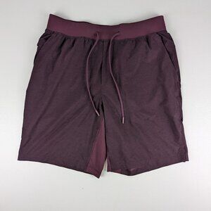 Lululemon T.H.E. Shorts 9" Mens Size L Burgundy LINED Gym Athletic Workout